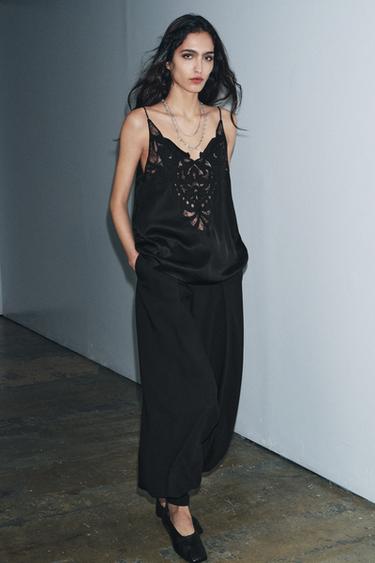 TOP EN DENTELLE ZW COLLECTION - Noir de Zara - Image 2