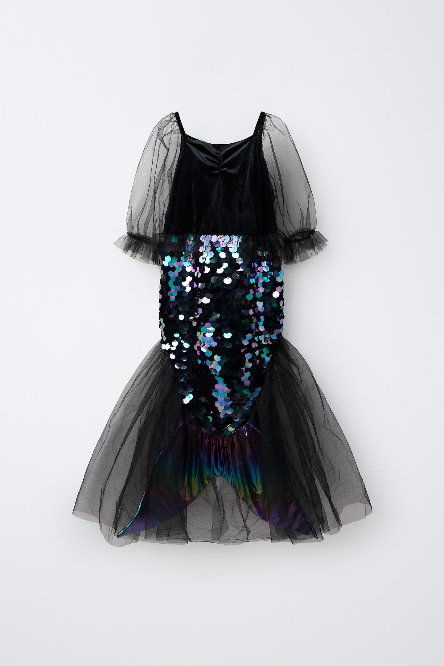 Детское платье Zara Sequin Mermaid Dress Costume, цвет: Чёрный — фото 1