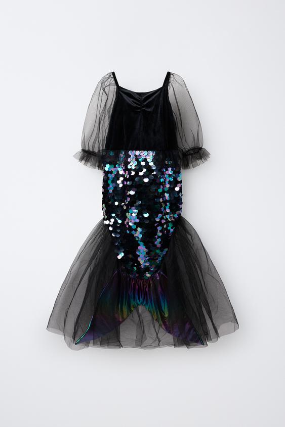 BLACK MERMAID SEQUIN DRESS COSTUME - Black by Zara - Image 0