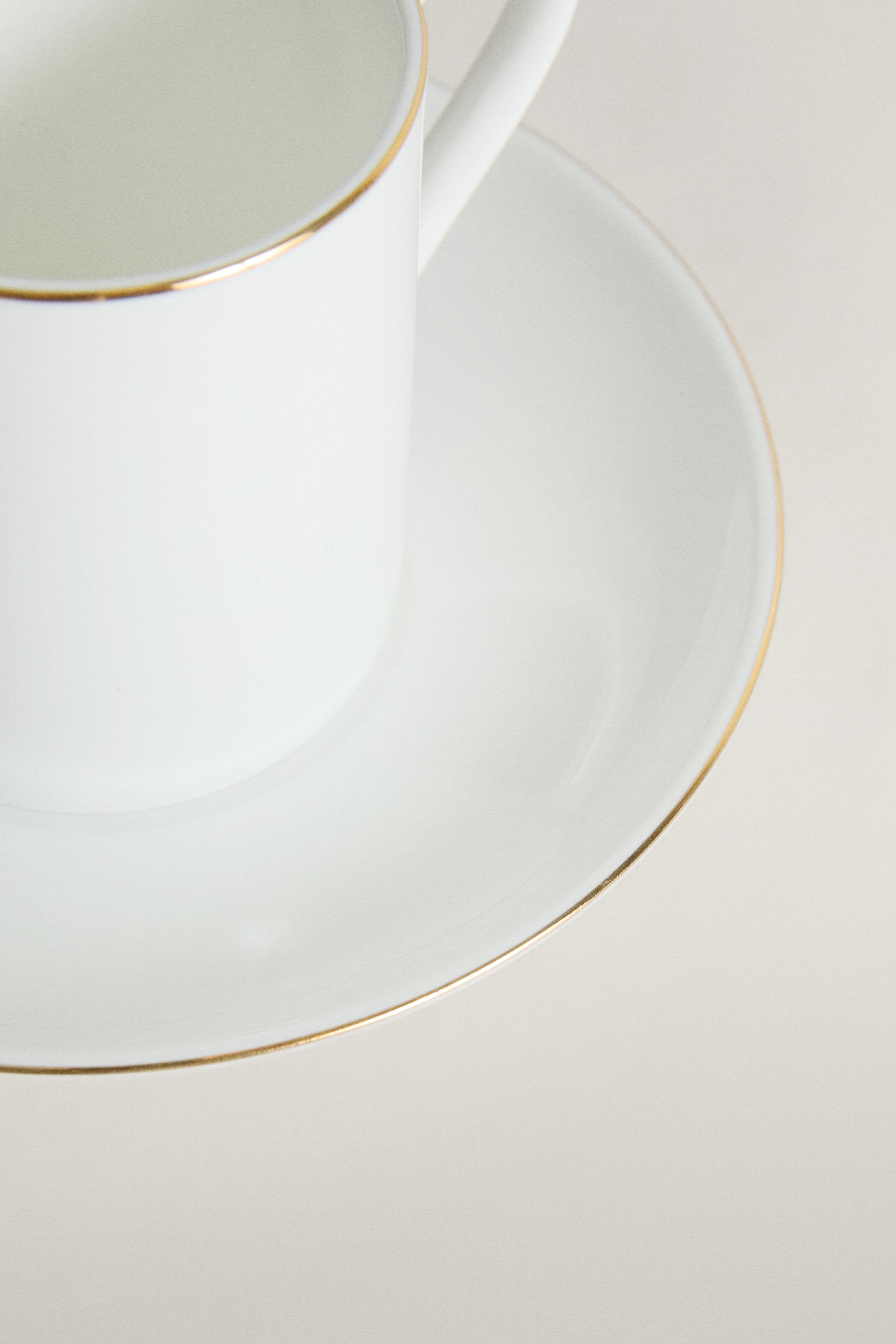 TASSE À CAFÉ AVEC SOUCOUPE PORCELAINE BONE CHINA BORD