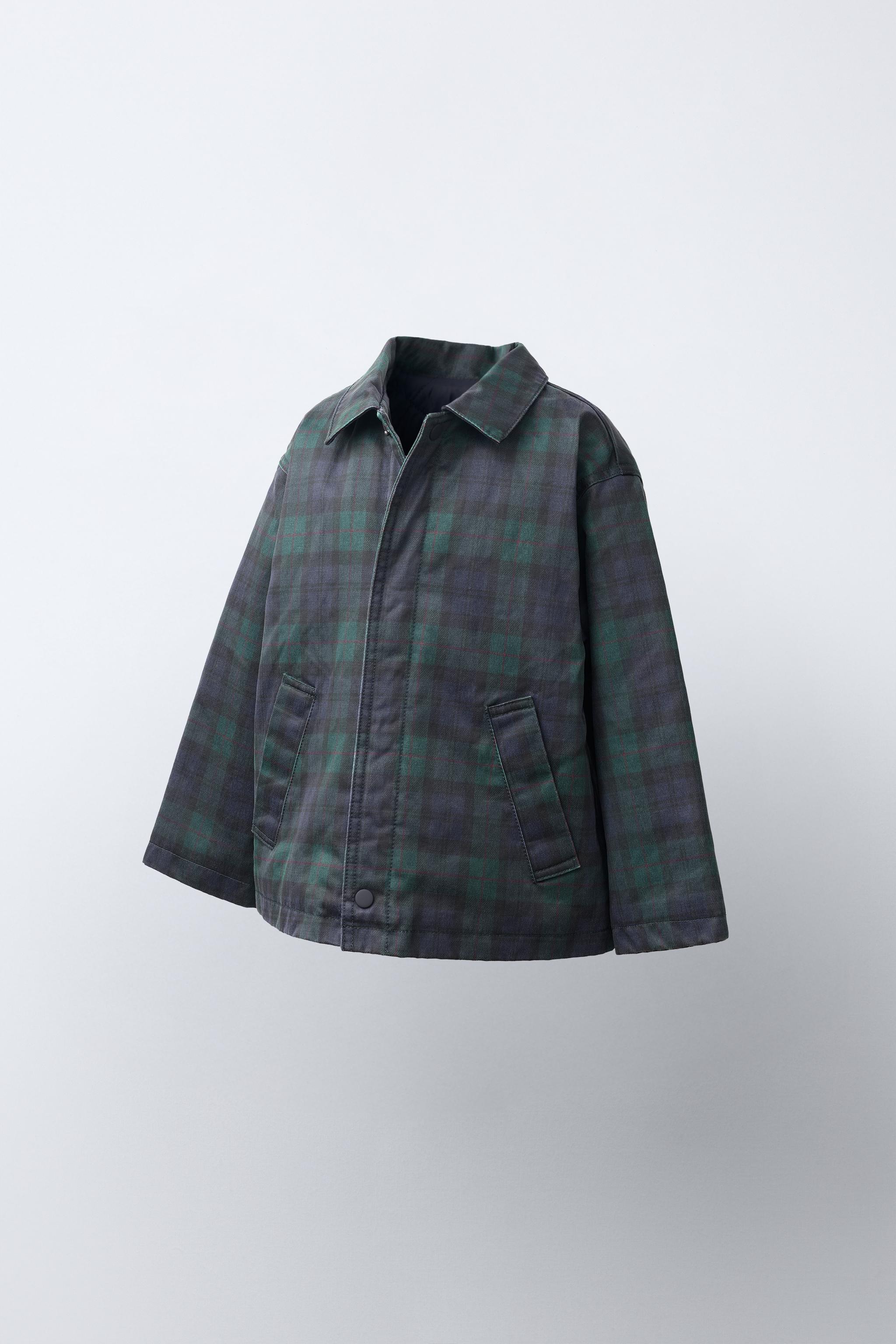 PLAID PRINT WAXED JACKET