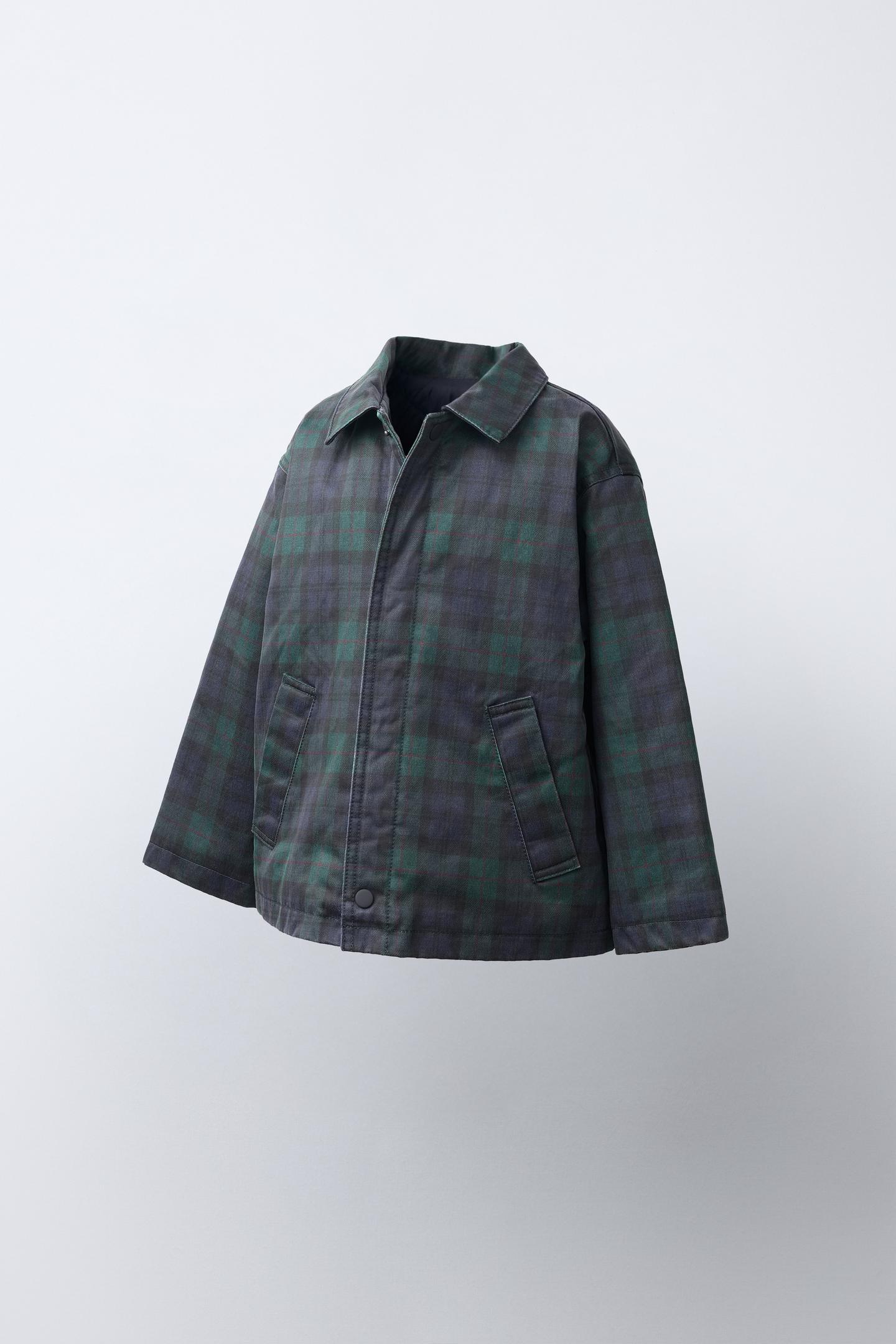 Детская куртка Zara Plaid Print Waxed, цвет: Зелёный — фото 2