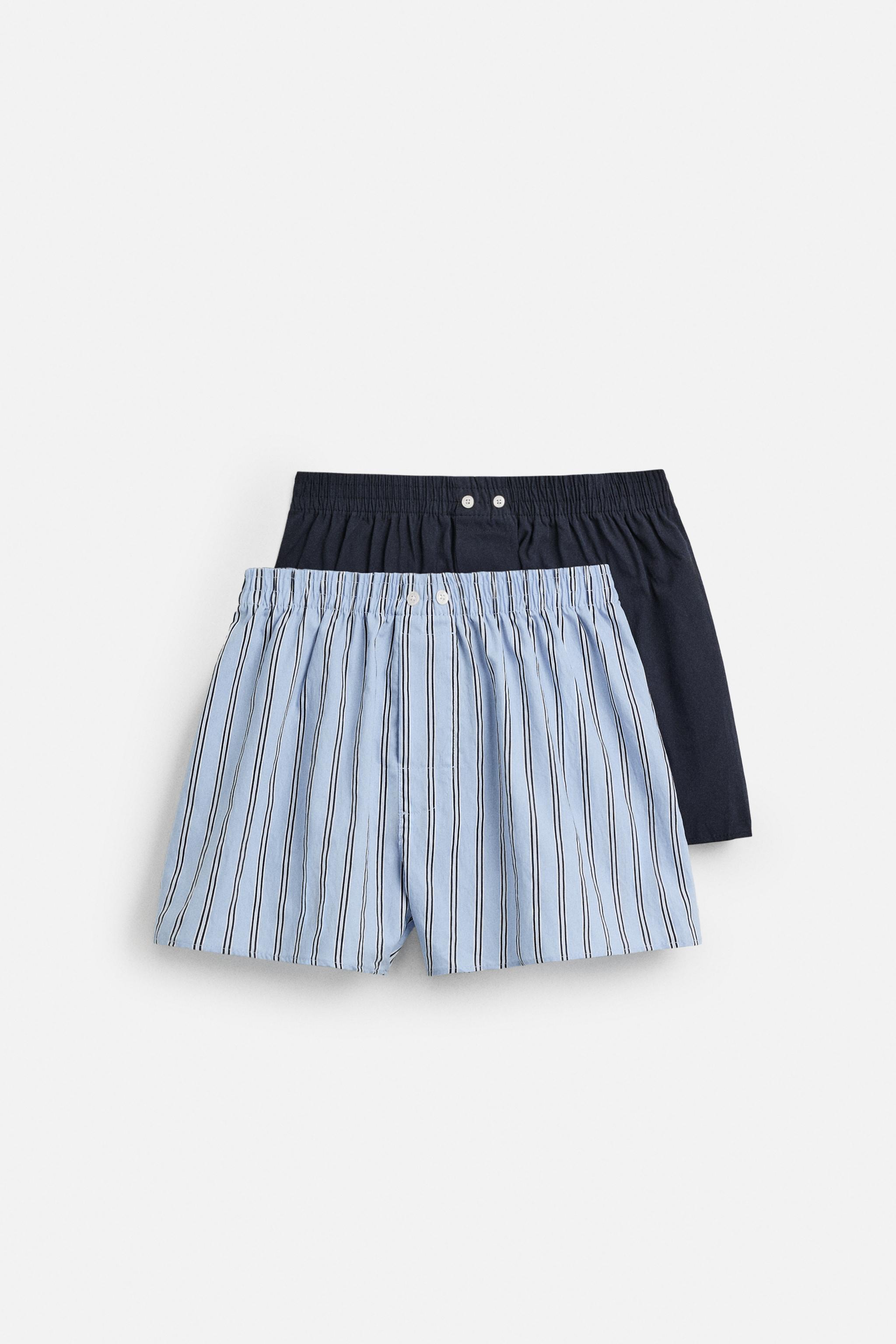 ［ZARA］GUITARRICADELAFUENTE POPLIN ボクサーパンツ GUITARRICADELAFUENTE POPLIN BOXERS - Blue | ZARA United States