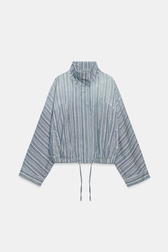 STRIPED DENIM JACKET - Stripes by Zara - Image 0