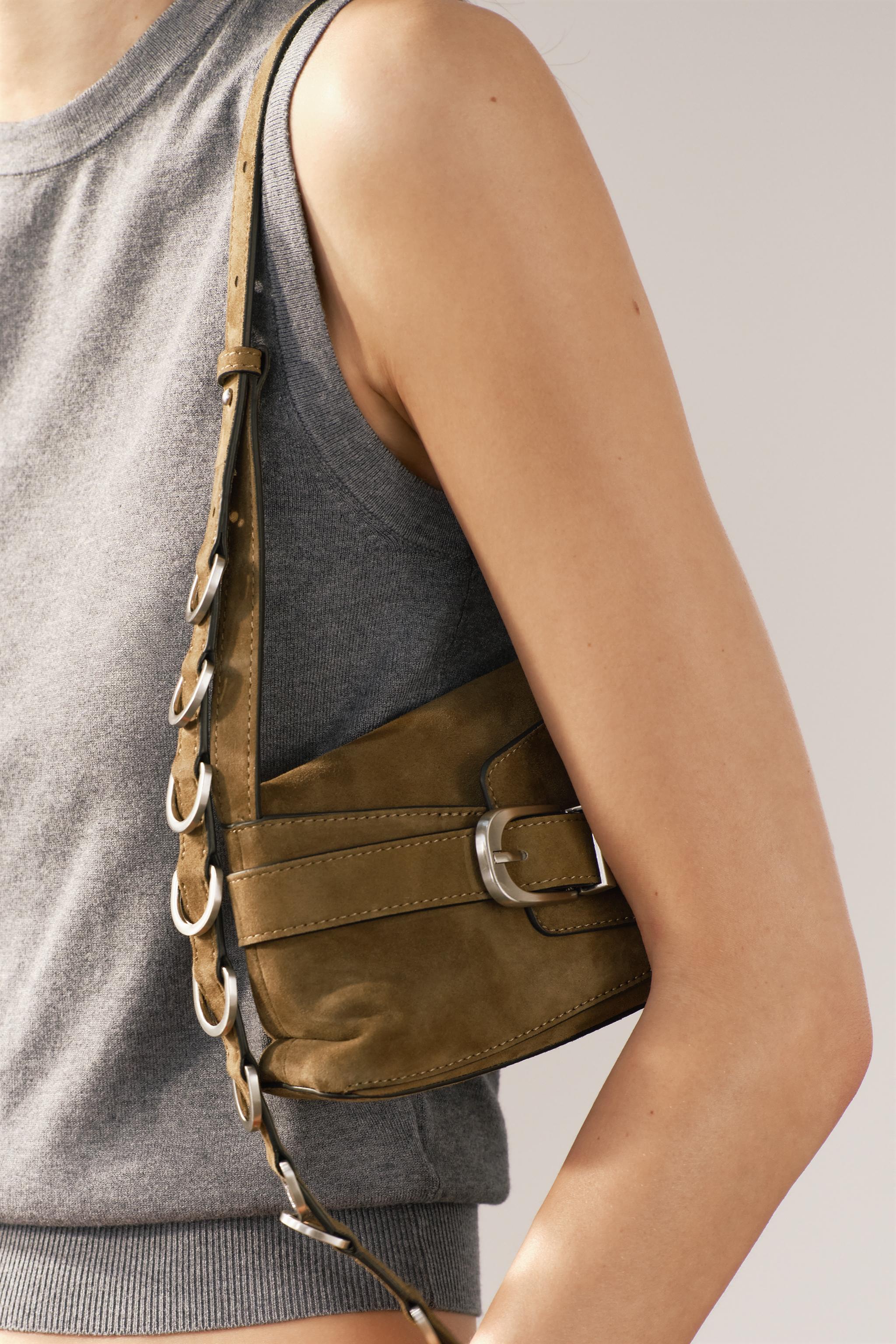 BUCKLED SUEDE MINI CROSSBODY BAG - Green | ZARA United States