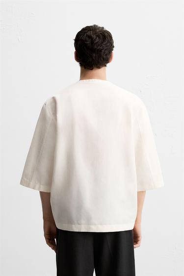 CHEMISE POLO COUPE DÉCONTRACTÉE - Blanc cassé de Zara - Image 2