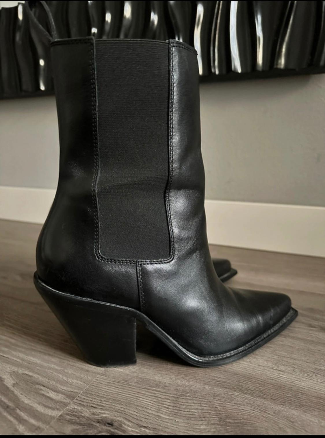 LEATHER COWBOY ANKLE BOOTS - Image 2