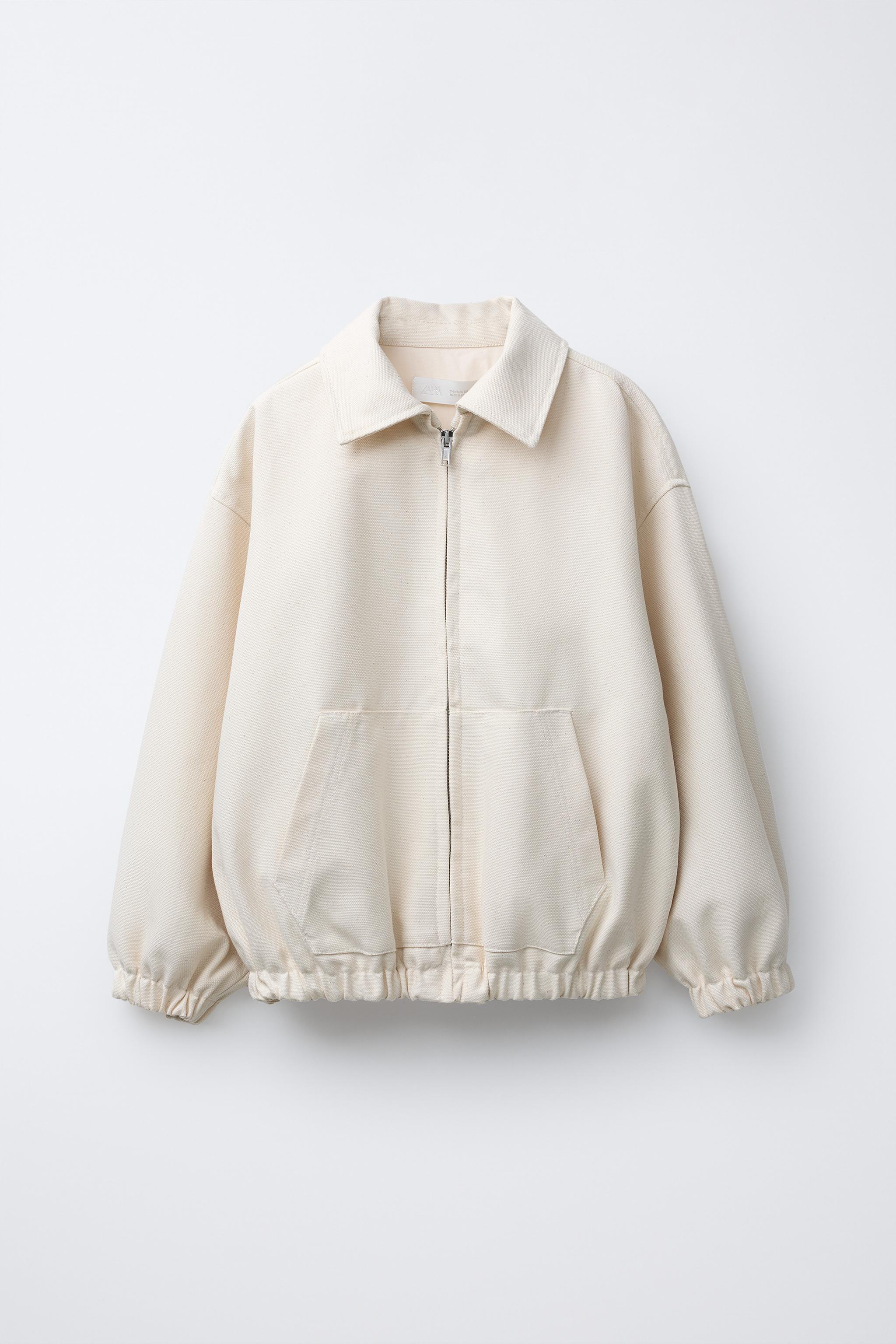 100% LINEN CANVAS BOMBER JACKET - Oyster-white | ZARA South Africa
