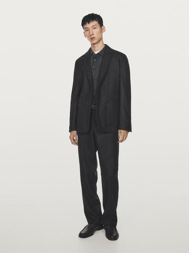 Zara Wool blend suit blazer - Anthracite Gray