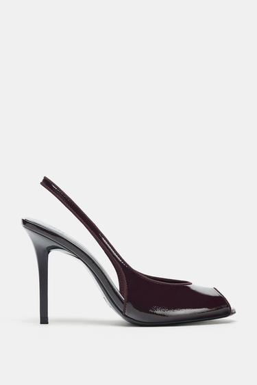 SANDALETTE IN LACKOPTIK - Braun von Zara