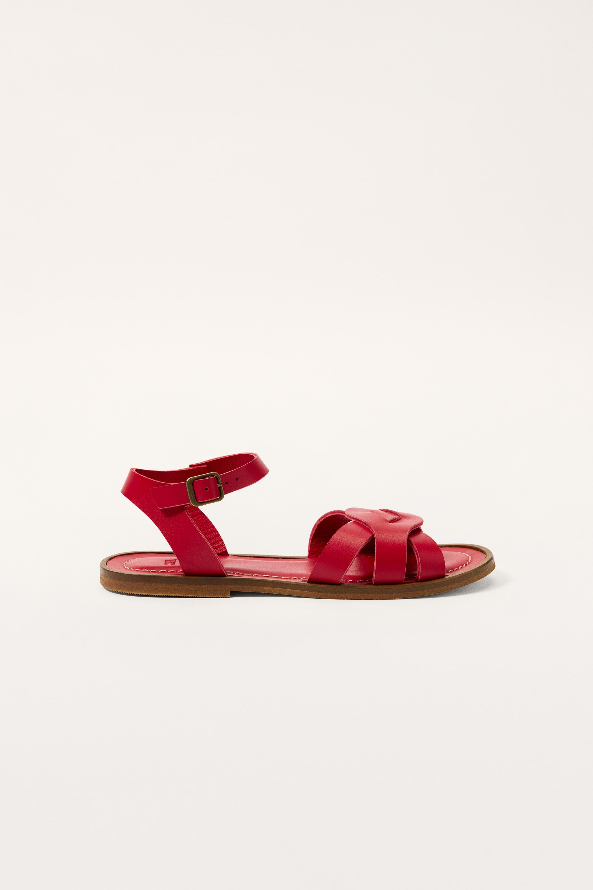 リアルレザーサンダル 限定版 - レッド | ZARA Japan / 日本