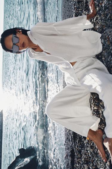 ZW COLLECTION BARREL TROUSERS - Oyster-white by Zara