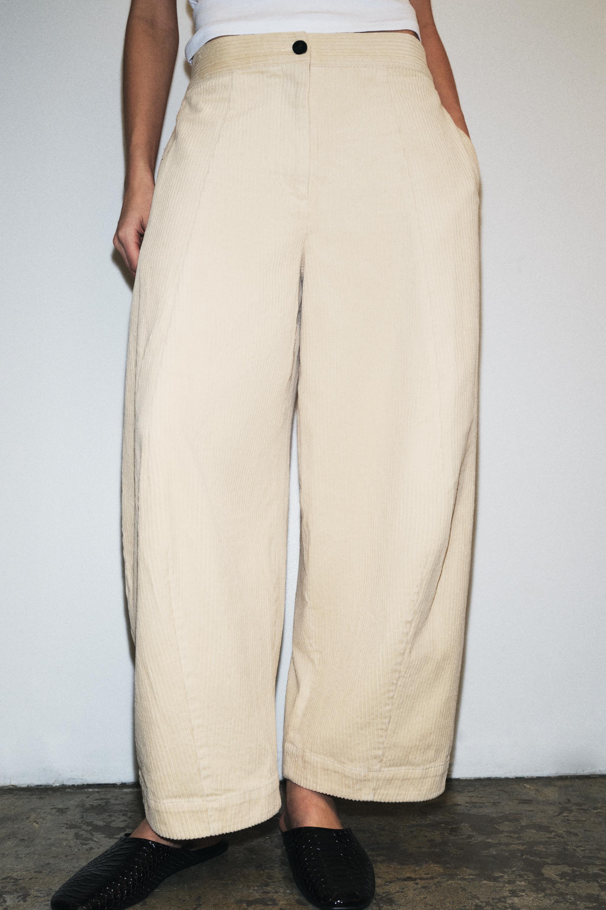PANTALON BARREL EN VELOURS CÔTELÉ ZW COLLECTION