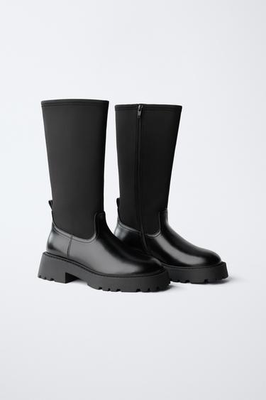KNEE-HIGH SOCK BOOTS - Black by Zara