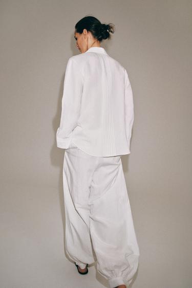 PANTALON BOUFFANT ZW COLLECTION - Blanc de Zara - Image 3