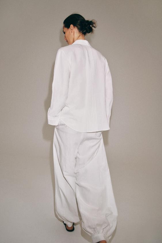 PANTALON BOUFFANT ZW COLLECTION - Blanc de Zara - Image 3