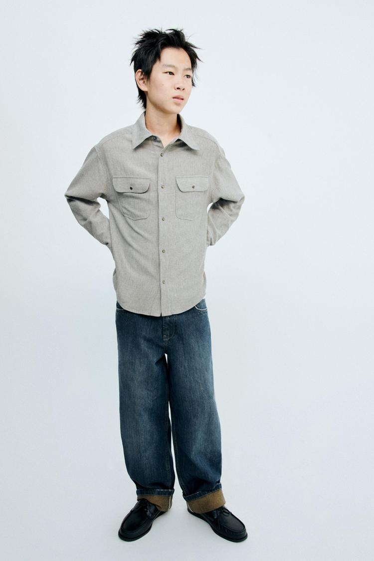 Storiesz - camisa snaps con lino