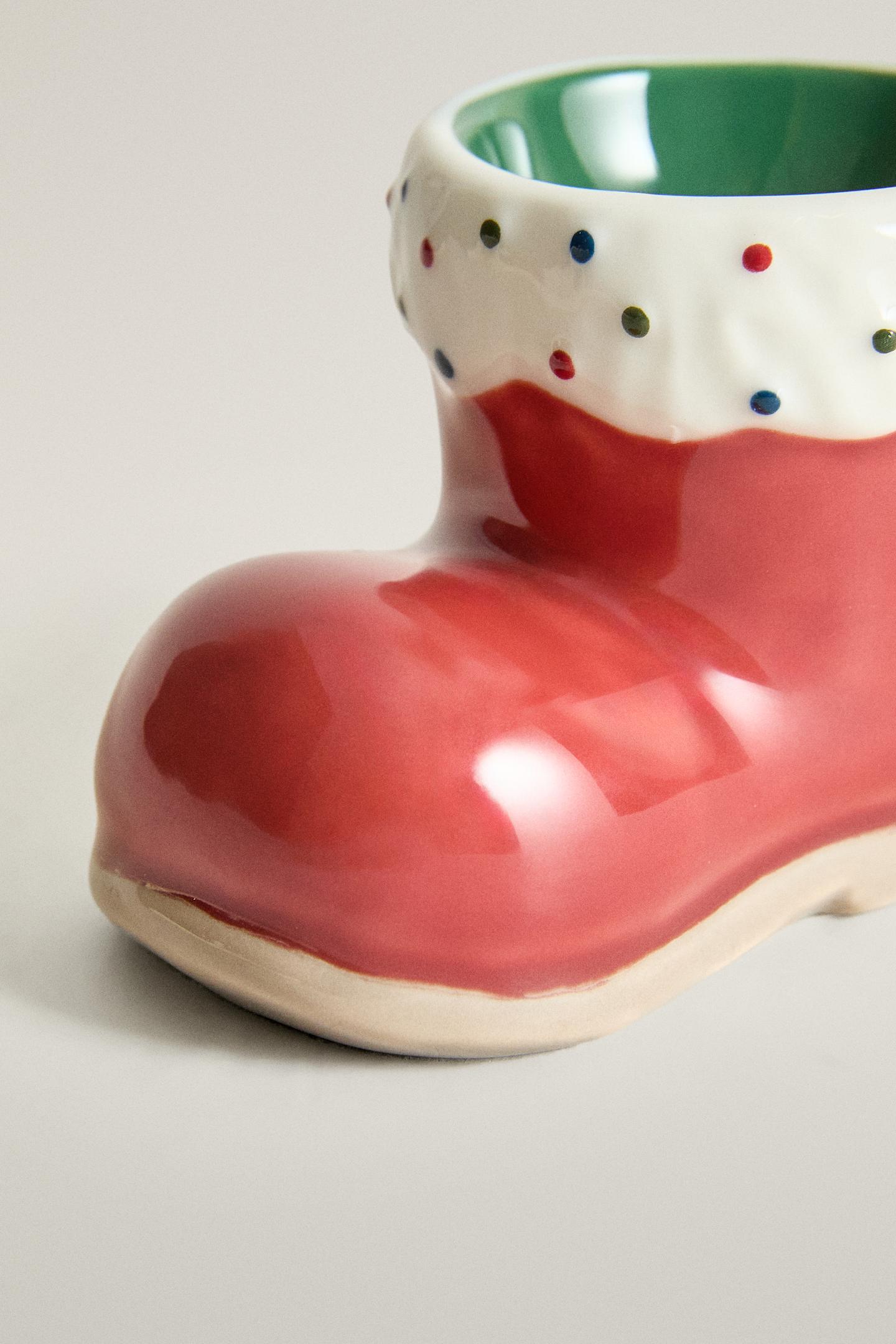Детские ботинки Zara Stoneware Christmas Boot Egg Cup, цвет: Разноцветный — фото 4