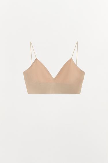 BRALETTE TREKËNDORE SEAMLESS - rozë e lehtë nga Zara