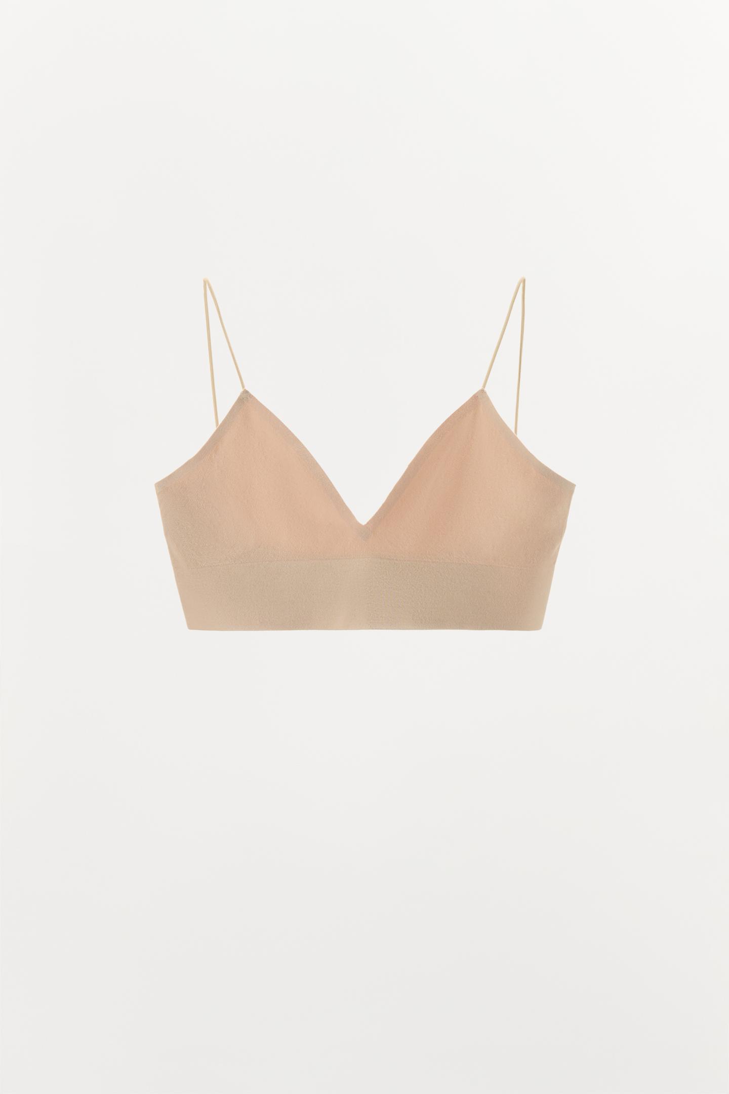 Бралетт, без швов, треугольные чашки — Zara, цвет: Бежевый розовый — фото 6