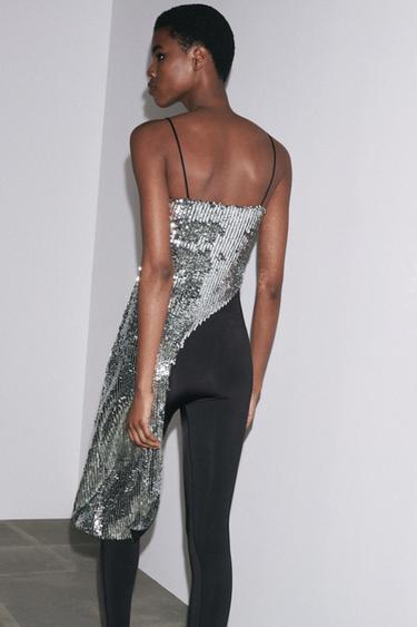 ASYMMETRIC SEQUIN TOP - Silver by Zara - Image 3