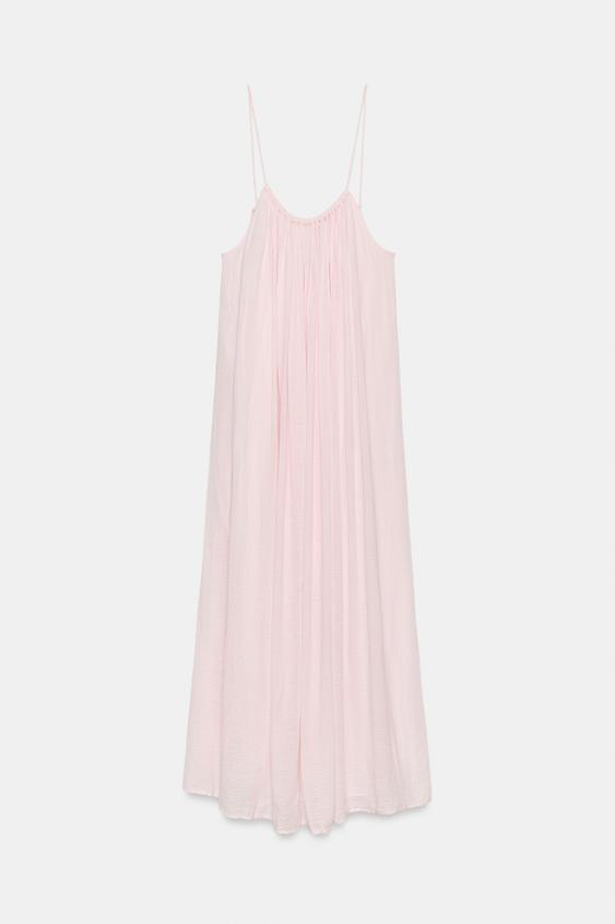 zara tiered cotton gauze dress FLOWY ELASTIC MIDI DRESS - 3152/368 - Zara Reviews