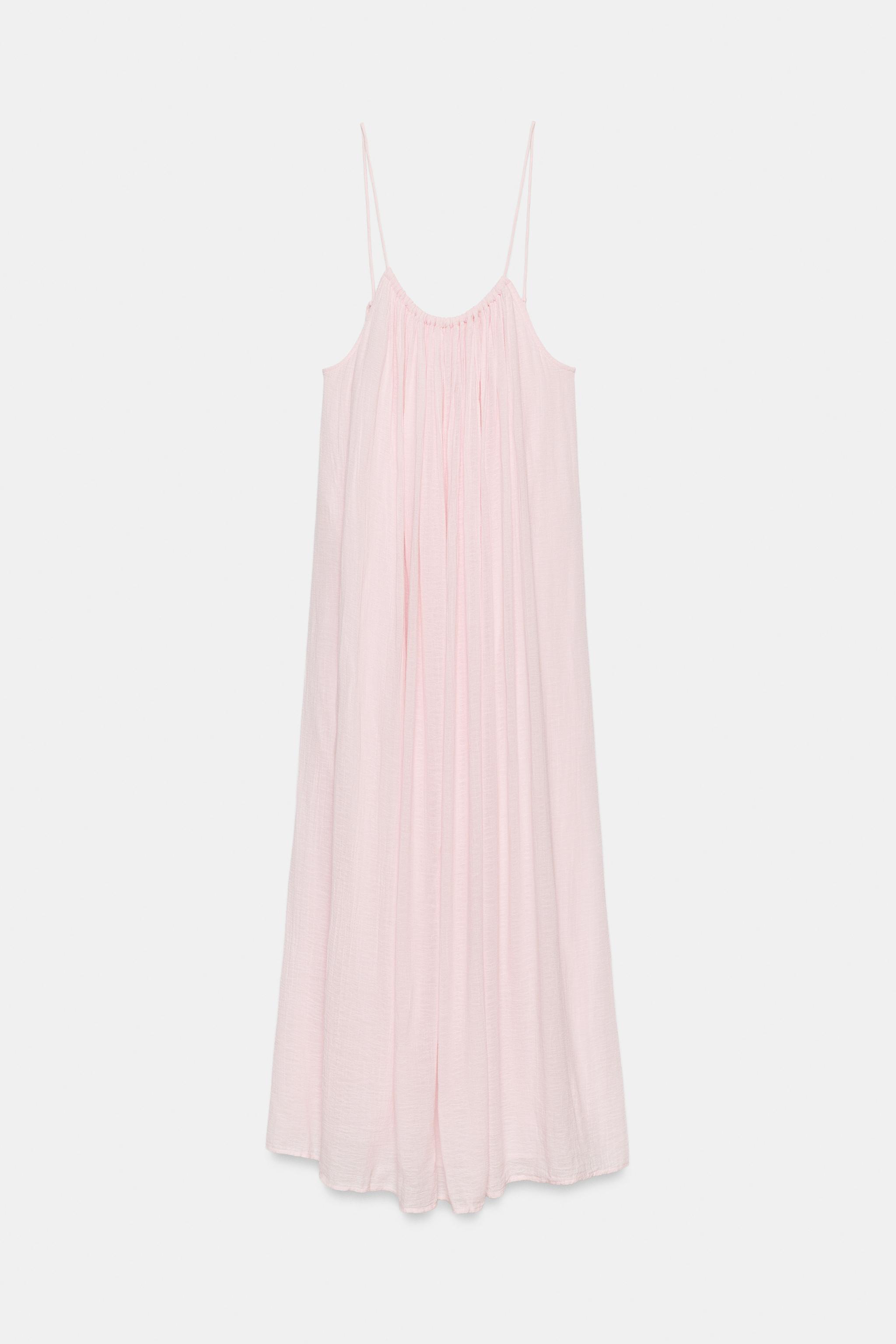 Женские платья Zara VOLUMINOUS GAUZE MIDI DRESS — фото 4