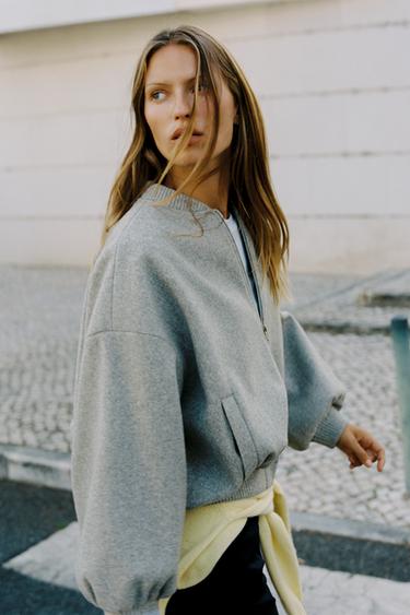 جاكيت بومبر SOFT - رمادي by Zara
