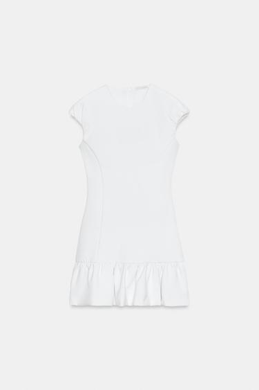 RUFFLED HEM MINI DRESS - White by Zara - Image 2