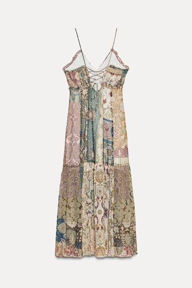 PATCHWORK PRINTED MIDI DRESS - Multicoloured by Zara - Image 7