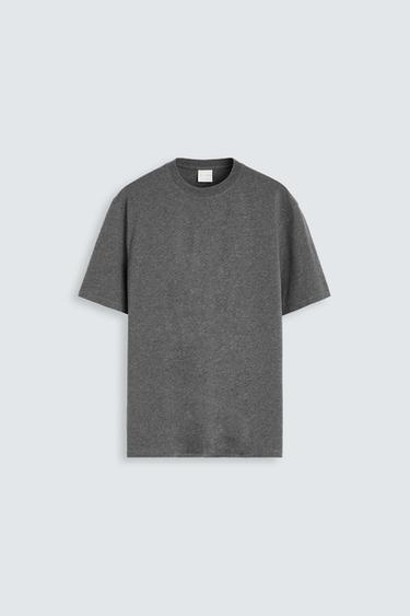 Zara MEDIUM WEIGHT T-SHIRT - Anthracite grey