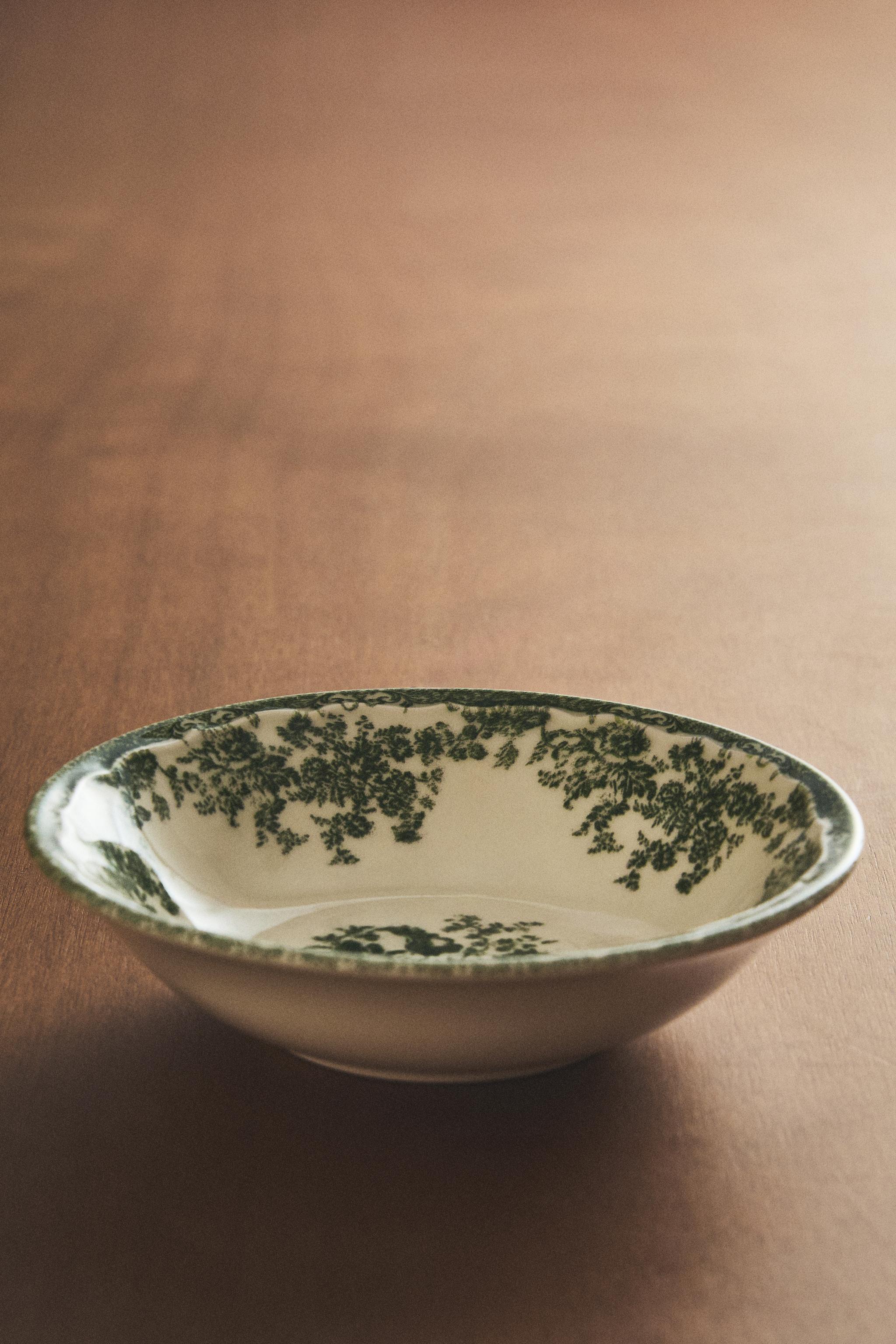 FLORAL EARTHENWARE BOWL - Blue | ZARA United States