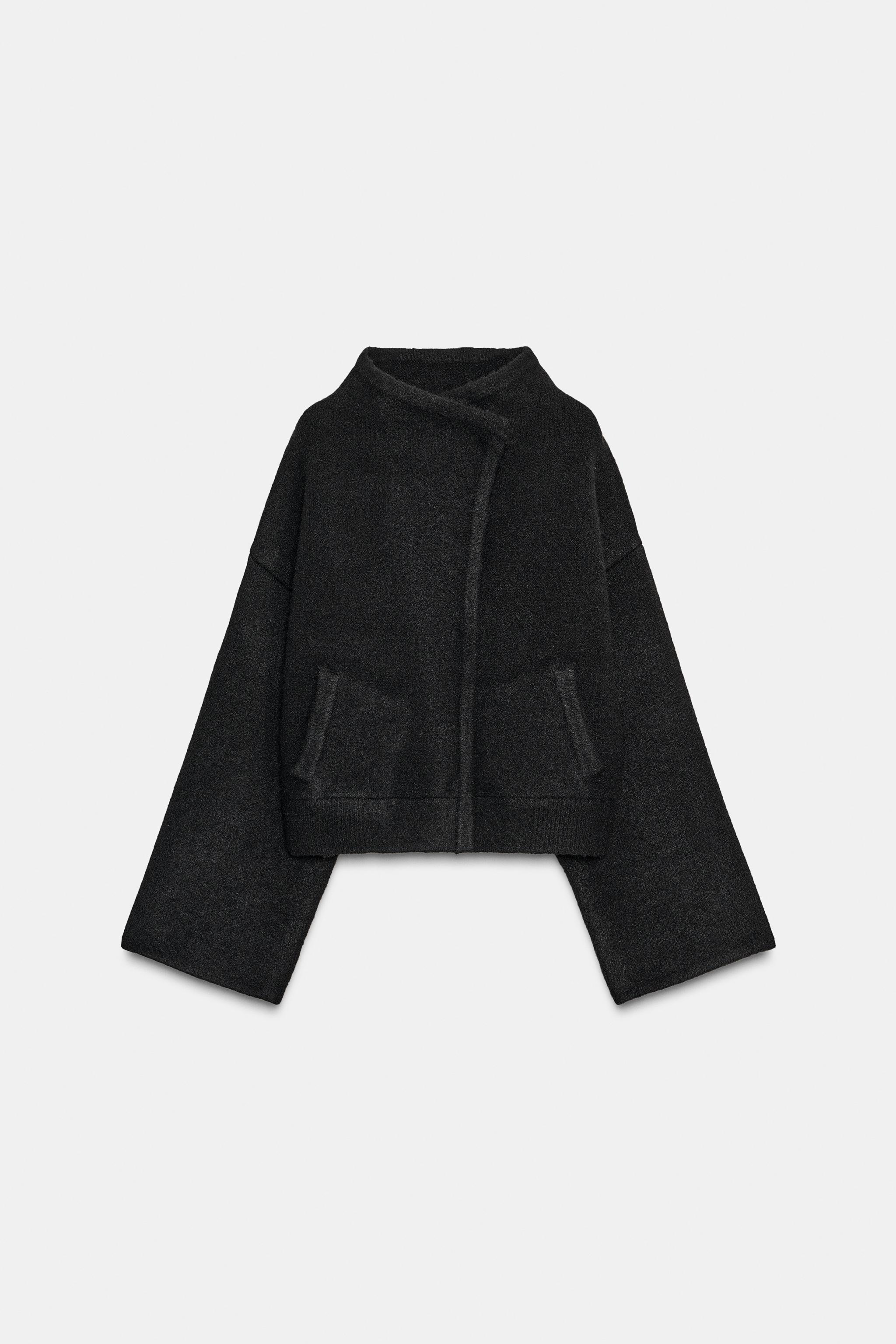 WRAP KNIT BOMBER JACKET