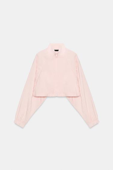 FLUID CROPPED JACKET - Chalk pink by Zara
