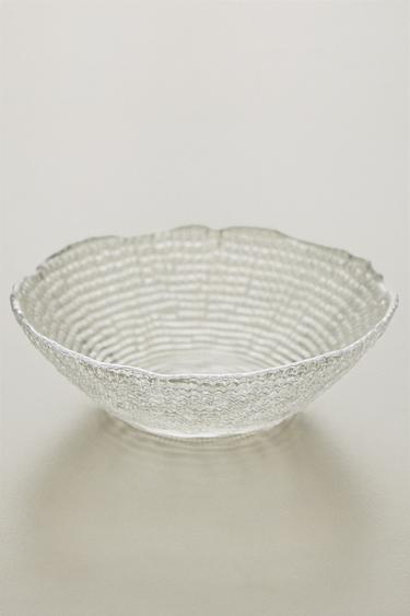 Zara GLASS BOWL WITH RAISED DESIGN - Transparent
