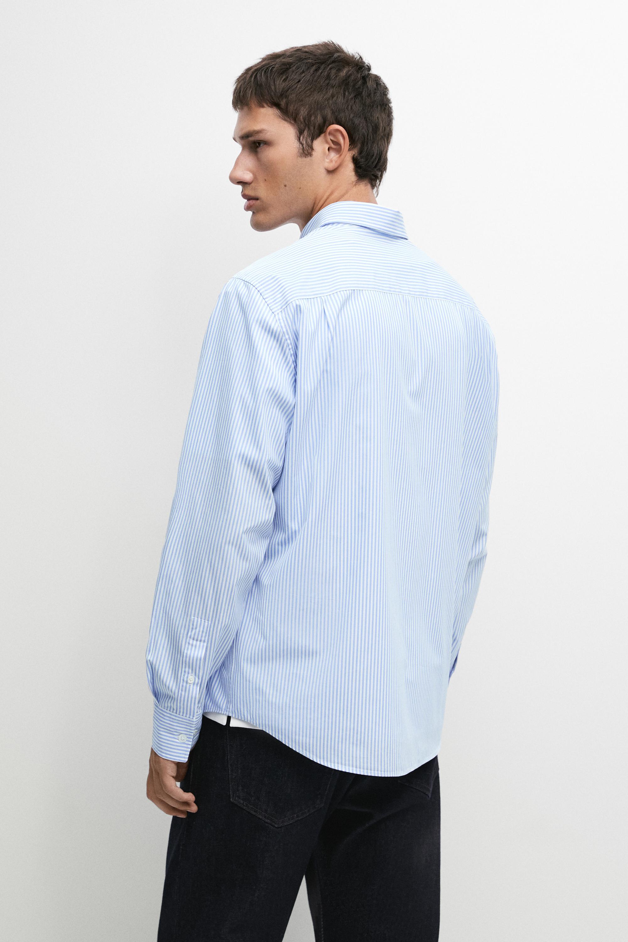 100% cotton regular fit striped shirt