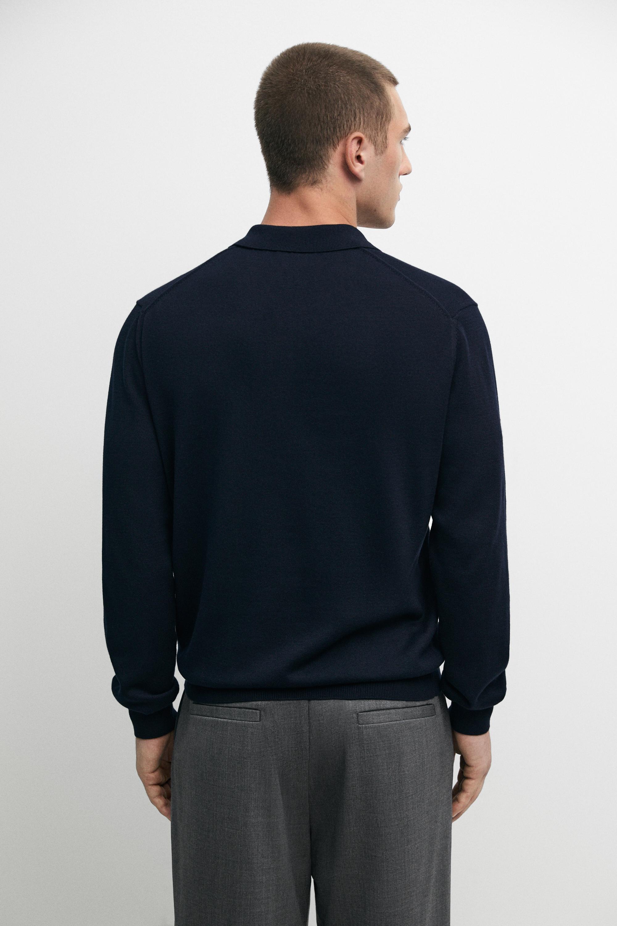 100% cotton knit polo sweater