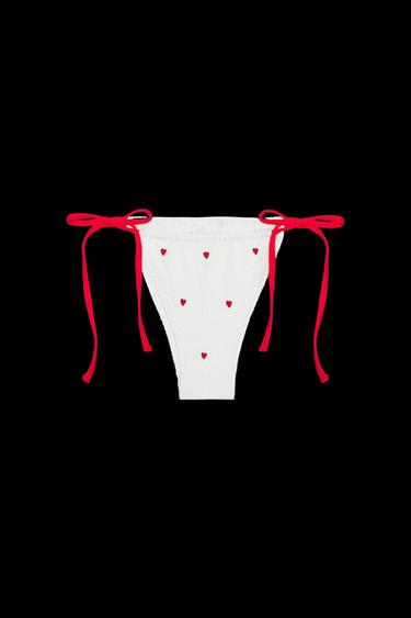 BRAGUITA BIKINI ELÁSTICOS BORDADOS - Crudo de Zara - Imagen 0