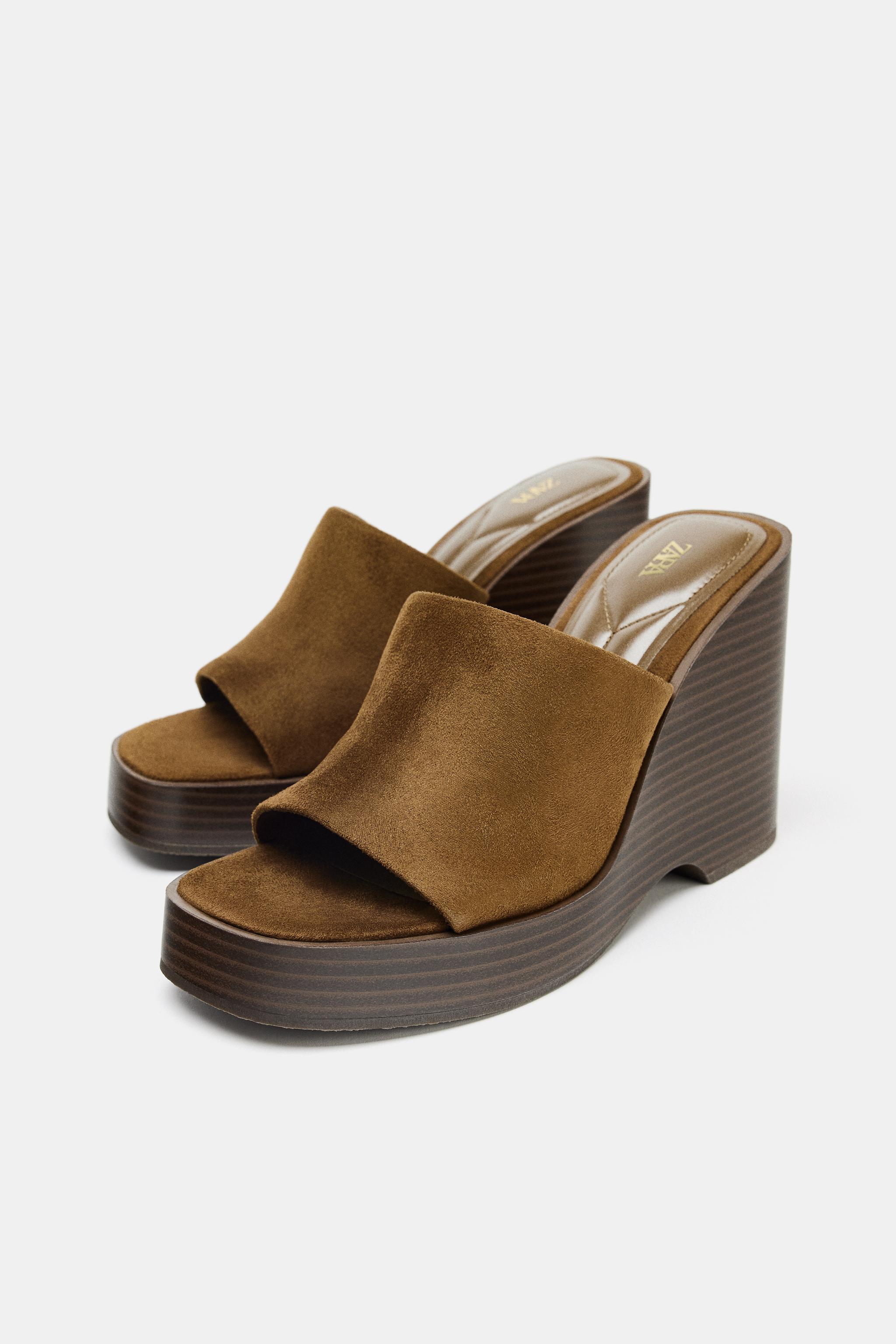 CHAUSSURES COMPENSÉES PLATEFORMES EN DAIM