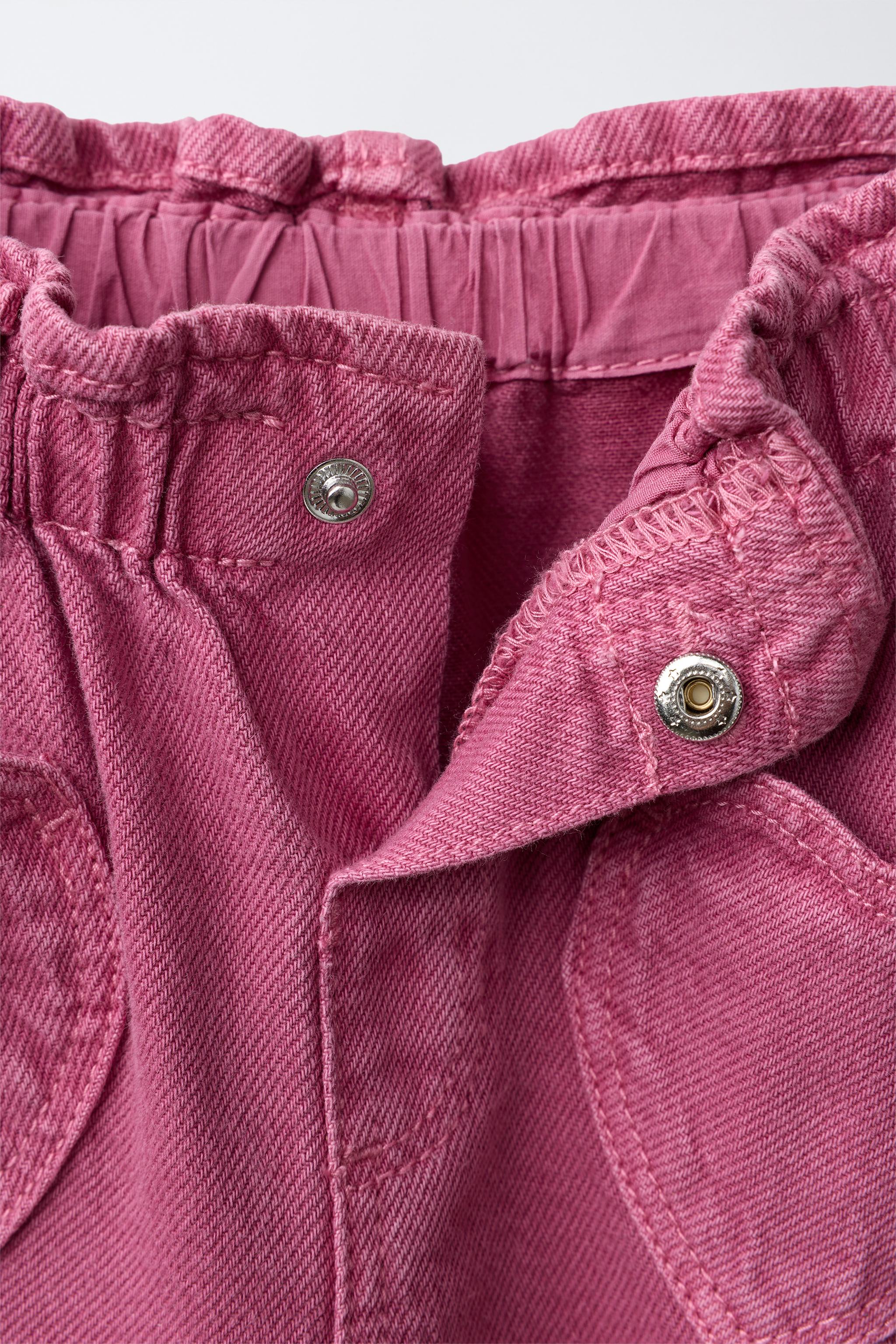 PANTALON BAGGY EN SERGÉ À POCHES CŒUR