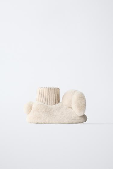 PANTUFLAS CONEJITO - Blanco Crudo de Zara - Imagen 0