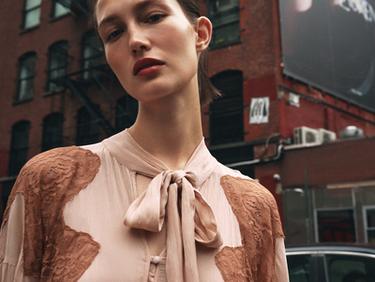 LACE COMBINATION TIE DRESS - Peach by Zara - Image 9