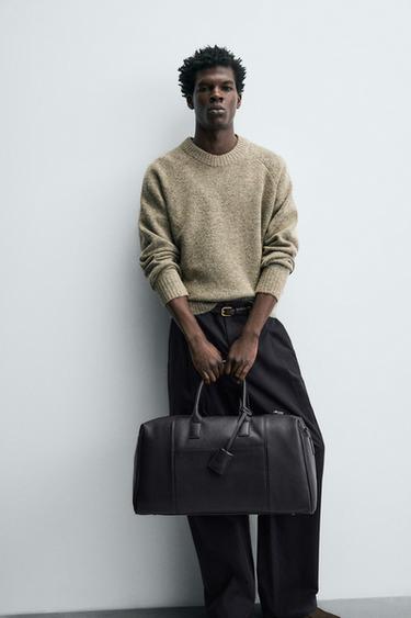 Zara KOŽNA PUTNA TORBA – Crna – Slika 0