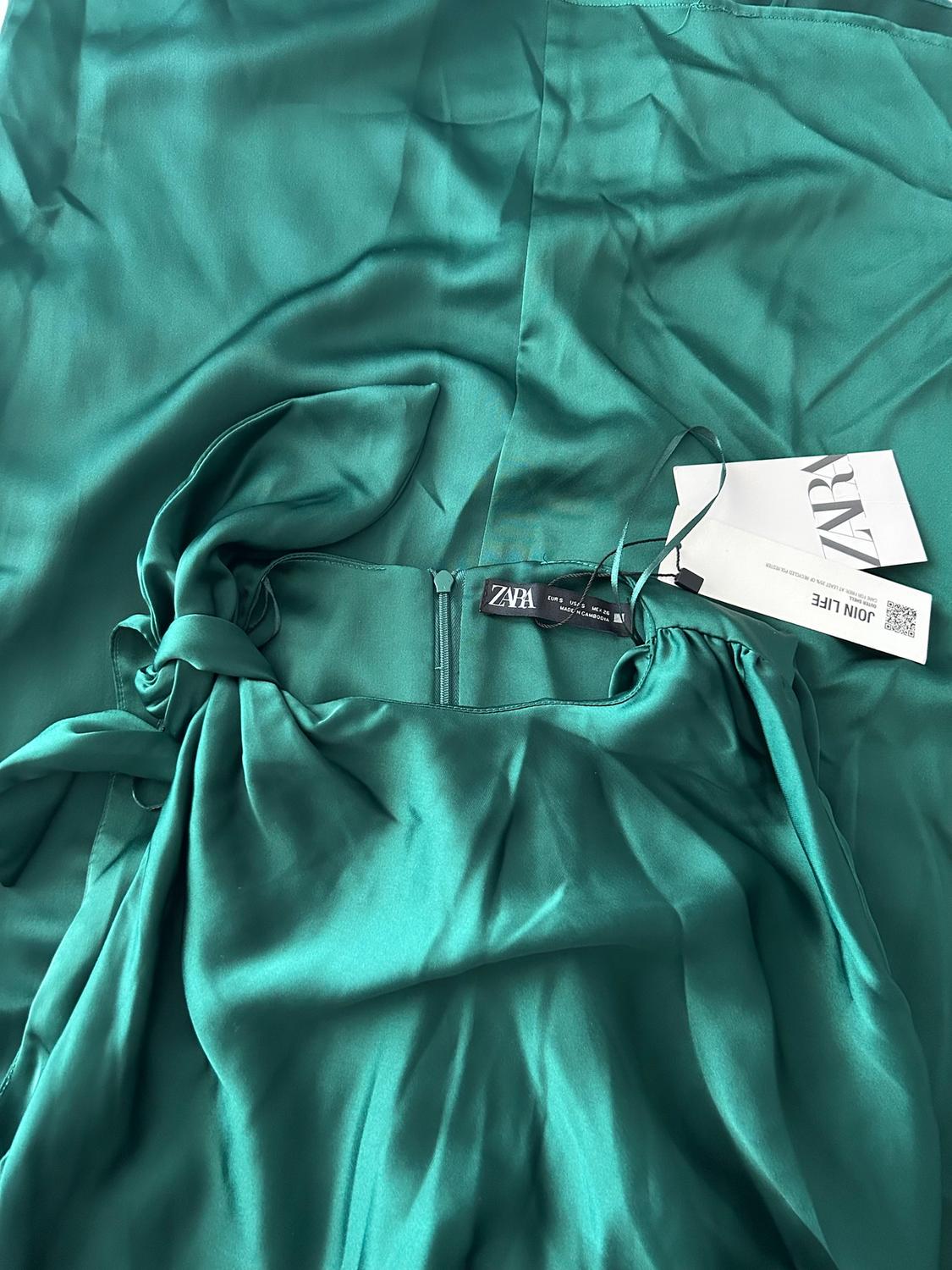 SATIN-FINISH DRESS WITH DRAPED DETAIL - Image 8