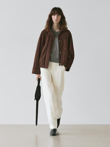 Zara Straight-leg flowing trousers - Ecru