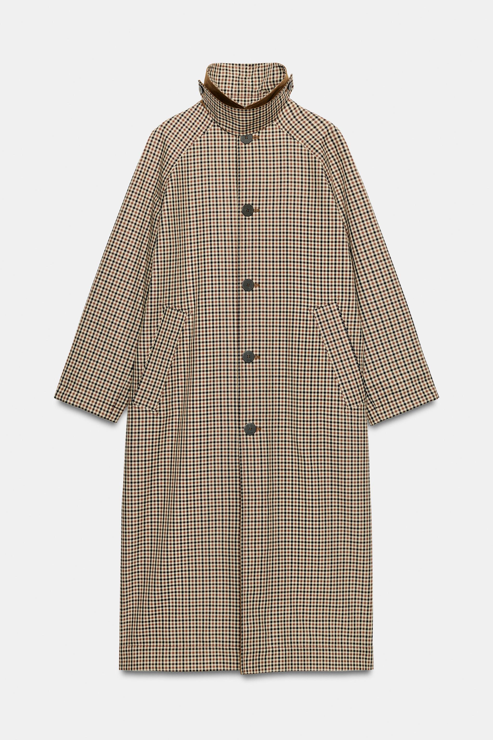 TRENCH XADREZ REVERSÍVEL ZW COLLECTION - Caramelo | ZARA Brasil