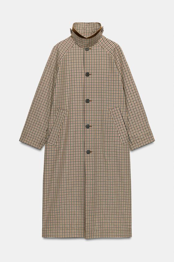 ZW COLLECTION REVERSIBLE CHECK TRENCH COAT - Caramel by Zara - Image 0