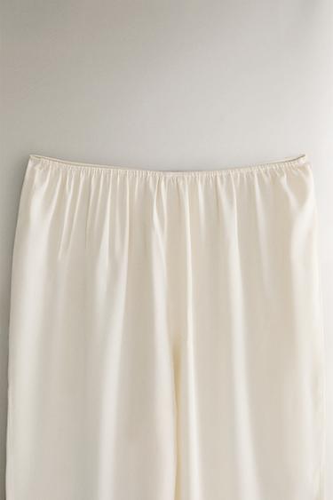 PANTALON SOIE BEIGE - Écru de Zara - Image 4