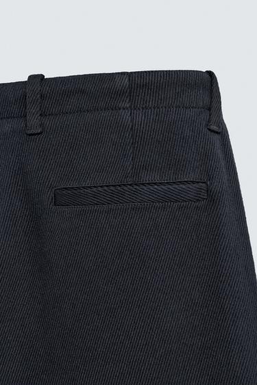 REGULAR FIT TWILL TROUSERS - Navy blue by Zara - Image 9