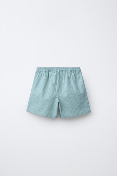 SHORT À CARREAUX ET BOUTONS - Bleu clair de Zara - Image 1